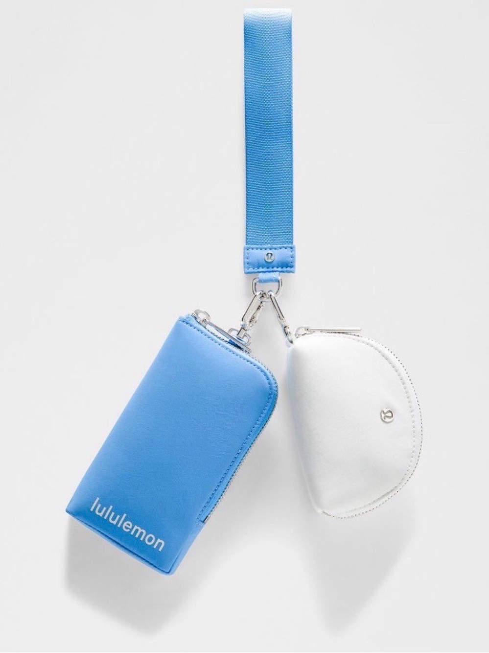 Lululemon Dual Pouch Wristlet wallet NWT  ocean wave/ polo pastel/silver